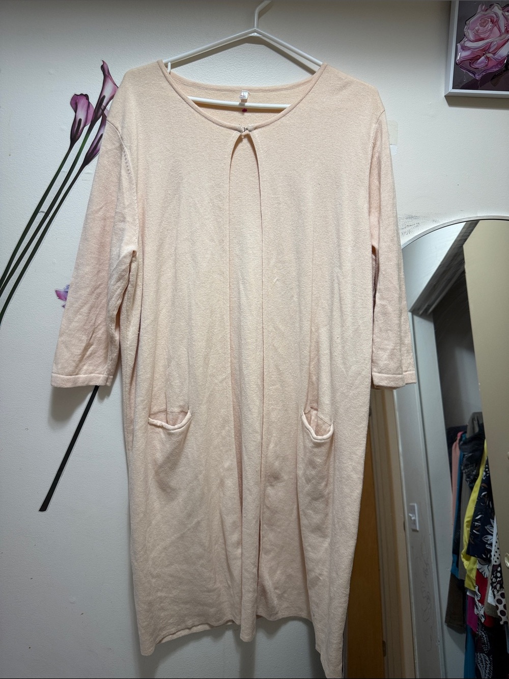 Blue Sky Light Peach Long Sleeve Lounge Robe